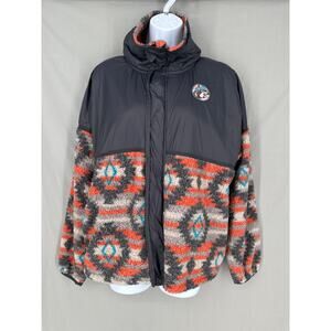 Bucees Jacket Womens Medium Fleece Aztec Western Zip Full Zip Pockets Cozy Soft